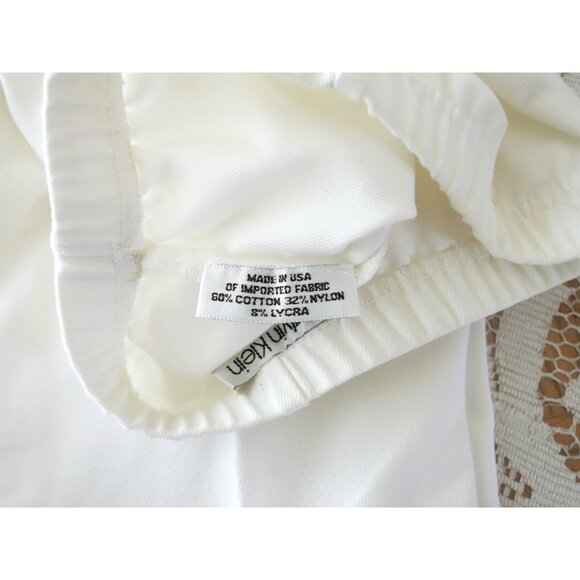 Vtg 80s Calvin Klein White Cotton Stretch Twill Pull-On Skinny Pants sz XS - Picture 7 of 8
